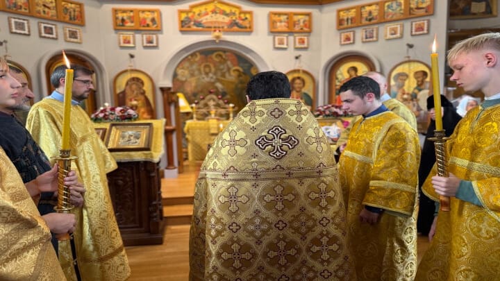 Honouring St Jonah of Hankow in the Luxembourg Parish. Photo: orthodox-europe.org
