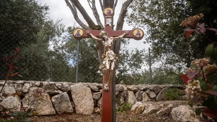 A statue of Jesus was delivered by the IDF to the Christian village of Debl in southern Lebanon on April 21, 2026, replacing one that had been destroyed by a soldier. Photo: timesofisrael.com