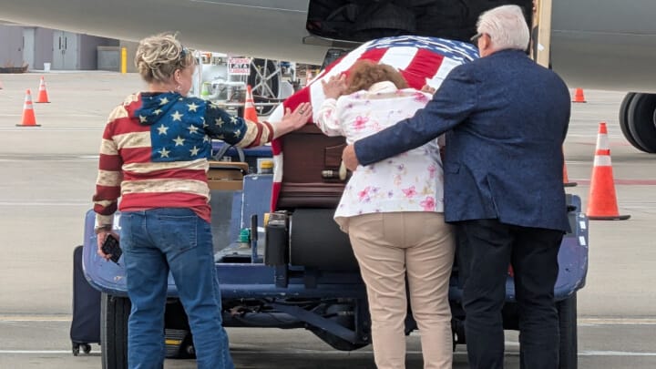 Family welcomes home Army PFC John A. Walko, who was killed in action during the Second World War. Photo: Kevin Gaydosh