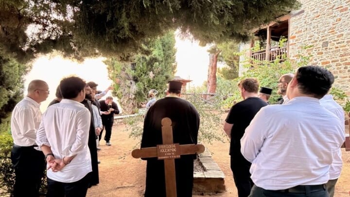 Holy Cross seminarians assisted in chanting a Trisagion service for Metropolitan Ezekiel of Pisidia, a former Dean of Holy Cross. The Trisagion was offered by V. Rev. Archimandrite