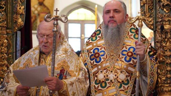 Ecumenical Patriarch Bartholomew and Epiphany Dumenko. Photo: Nikos Papachristou