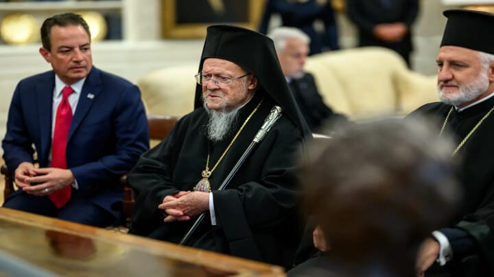 Ecumenical Patriarch Bartholomew in a meeting with President Donald Trump in the fall of 2025. Photo: whitehouse.gov
