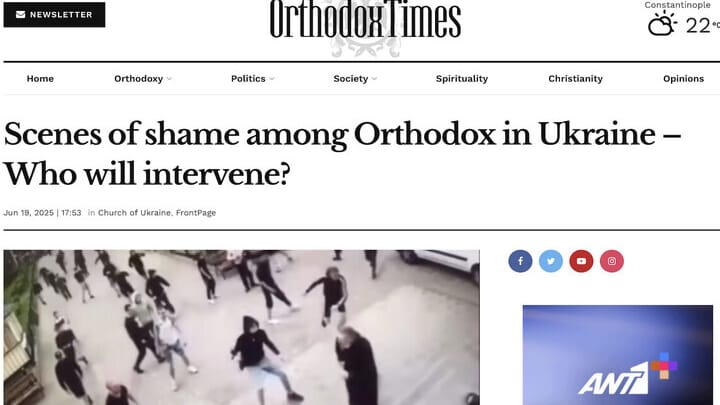 Screenshot from the Orthodox Times article. Photo: orthodoxtimes.com