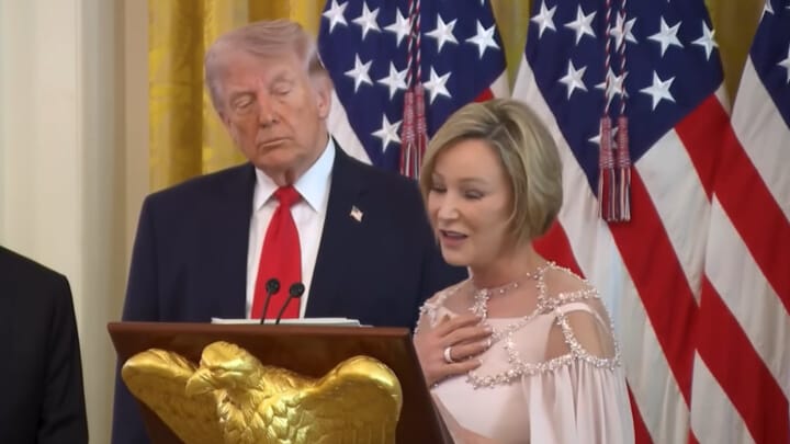 Paula White-Cain speaks during a White House Easter event on Wednesday. Photo: Forbes/YouTube