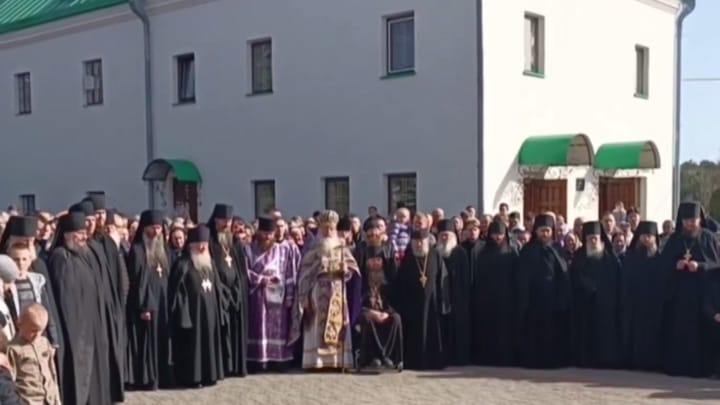 Brotherhood and parishioners of the St. Nicholas Monastery in Myltsi. Photo: Kozak TV/Telegram