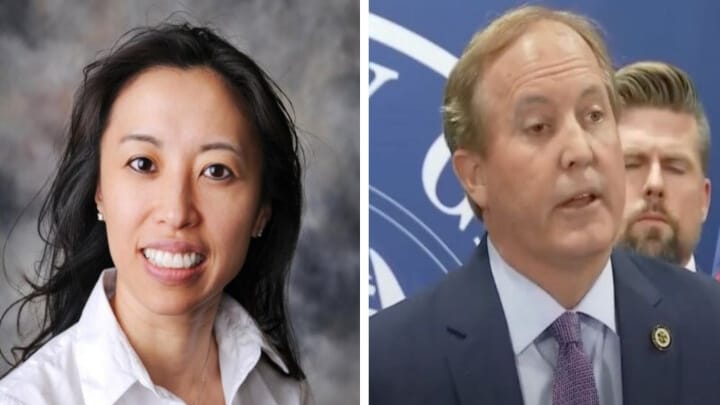 May Lau and Texas Attorney General Ken Paxton. Photo: Post Millennial