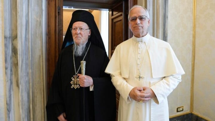 Pat. Bartholomew and Pope Leo. Photo: Vatican News