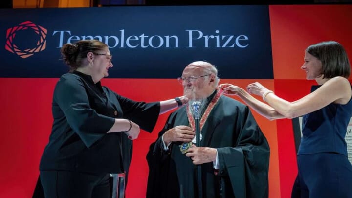 Pat. Bartholomew of Constantinople receives the Templeton Prize in New York City last week. Photo: Archons/Orthodox Observer/J. Mindala