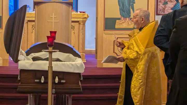 Archpriest George Mitchell served the funeral service for John A. Walko. Photo: Courtesy of the Walko Family
