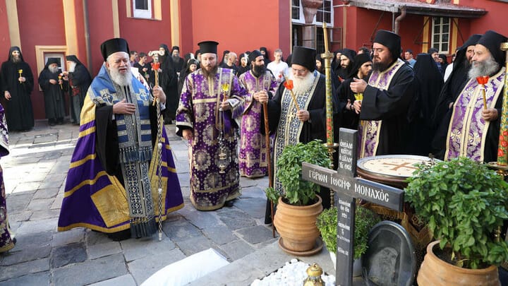 Memorial service for Elder Joseph. Source: pemptousia.gr