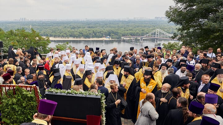 UOC moleben on Volodymyrska Hill on the Day of the Baptism of Rus’ – 2018. Photo: UOJ