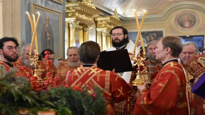 Met. Anthony is pictured at center, with Bsp. Gerasim visible at the far left and Abp. Irenee visible at the far right. Photo: OCA