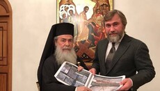 Novinskiy discussed his participation in restoration of the Edicule with Patriarch of Jerusalem