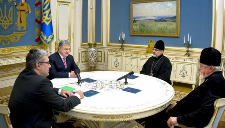 Meeting of Petro Poroshenko with the delegation of the Ukrainian Orthodox Church in the USA