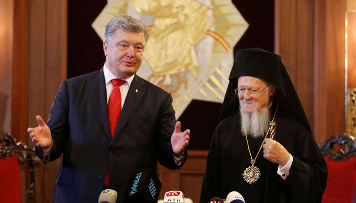 Poroshenko at a meeting with Patriarch Bartholomew. Photo: Atlantic Council