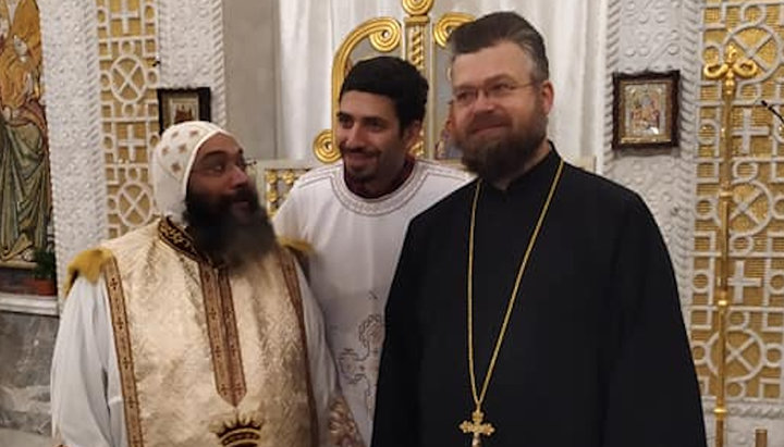 Andrey Dudchenko with representatives of the Coptic Church. Photo: facebook.com/a.dudchenko