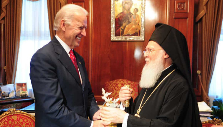 Joe Biden and Patriarch Bartholomew. Photo: romfea