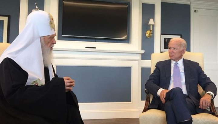 Filaret Denisenko and Joe Biden met in 2018. Photo: cerkva.info