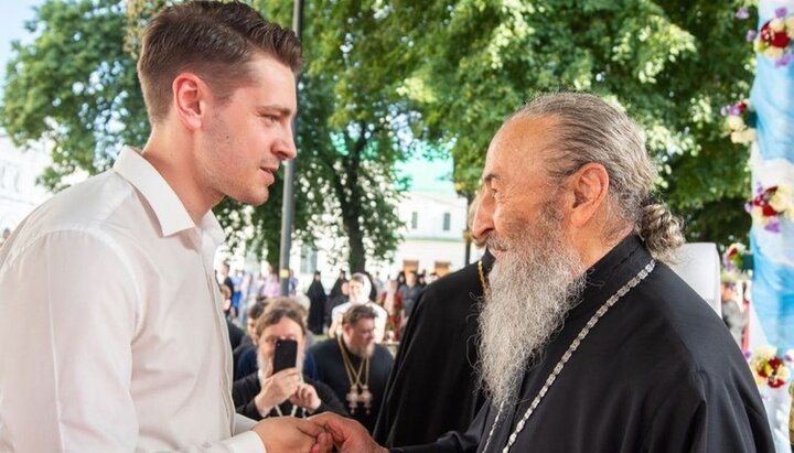 Vasily Makarovsky and His Beatitude Onuphry, the head of the Miriane Public Union. Photo: https://t.me/miryany