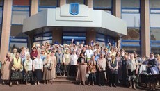 Bila Tserkva believers protesting against transfer of UOC cathedral to OCU