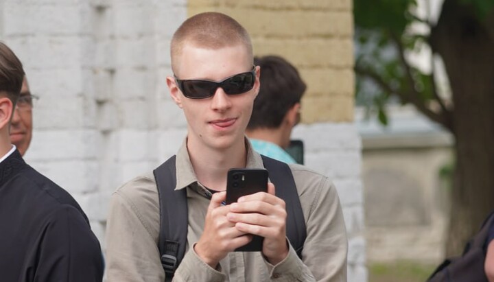 An activist who attacked the monks of the Kyiv-Pechersk Lavra. Photo: spzh.news