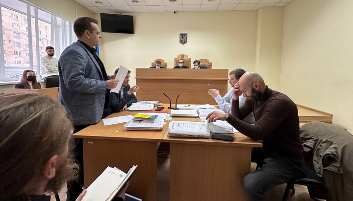 Hearing in the Court of Appeal on the case of the eviction of monks from the Lavra. Photo: Telegram channel “Lavra Now”