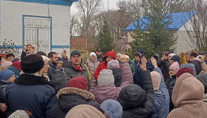 A meeting of local residents in support of the banned