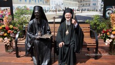 Patriarch Bartholomew unveils a monument to himself