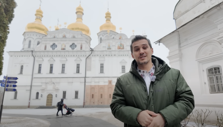 Galimov at the Lavra. Photo: Screenshot from the Real History YouTube channel