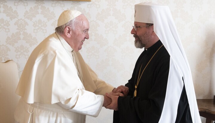 Pope Francis and Sviatoslav Shevchuk. Photo: slovoidilo