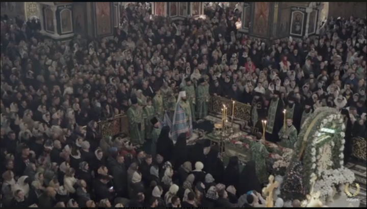 Pochaiv Lavra. Photo: Screenshot from the broadcast by Pochaiv Listok