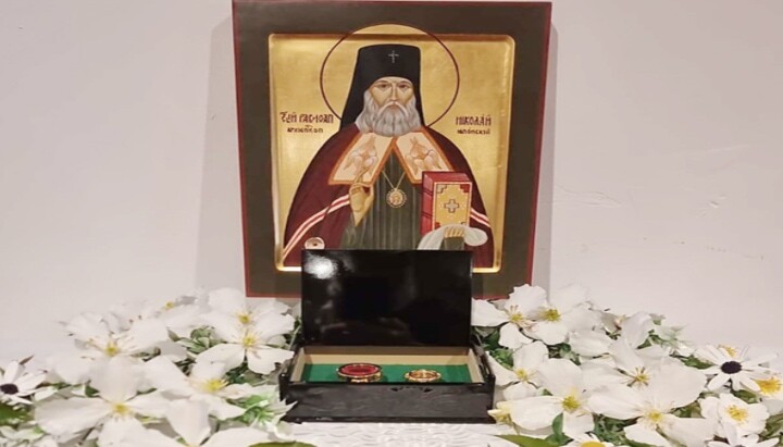 The incorruptible relics of St. Nicholas of Japan laid to rest at the monastery cathedral. Photo: orthodoxjapan.jp