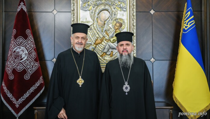 Metropolitan Emmanuel and Serhiy Dumenko. CREDIT: OCU