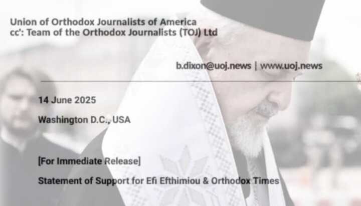 UOJ-USA Statement of Support for Orthodox Times