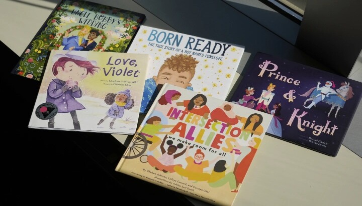A selection of books featuring LGBTQ characters that are a part of the Supreme Court case. Photo: Pablo Martinez Monsivais/AP