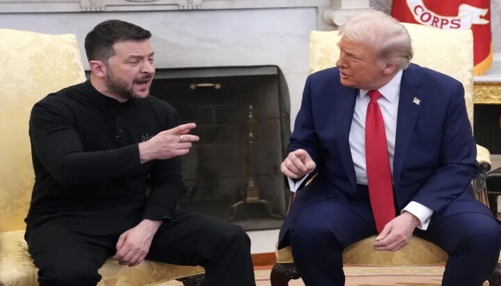 President Trump and Ukrainian President Volodymyr Zelenskyy during their Oval Office visit in February. Zelensky left the contentious meeting without a deal. Photo: Andrew Harnik/Getty Images