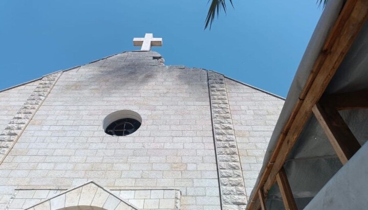 Visible damage from the outside of Holy Family Catholic Church. Photo: pillarcatholic.com