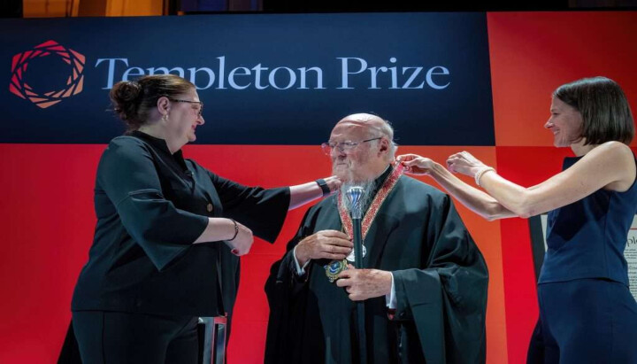 Pat. Bartholomew of Constantinople receives the Templeton Prize in New York City last week. Photo: Archons/Orthodox Observer/J. Mindala