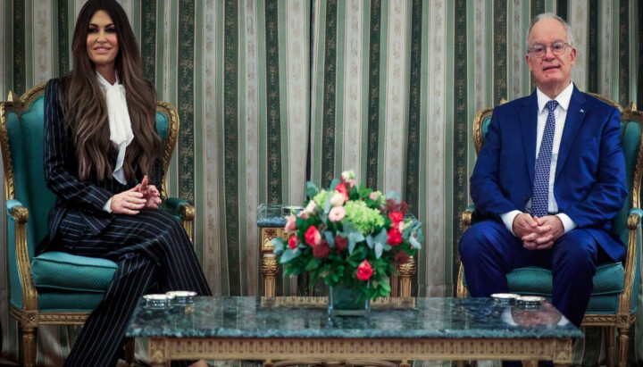 U.S. Ambassador to Greece Kimberly Guilfoyle and President Konstantinos Tassoulas. Photo: Orthodox Times