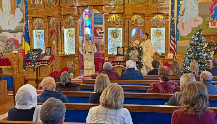 Abp. Nathaniel speaks to the faithful in Troy, Michigan. Photo: Romanian Orthodox Episcopate of America/Facebook