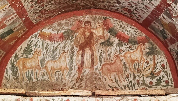 Rare Good Shepherd Fresco of Jesus Discovered in Ancient Nicaea Tomb