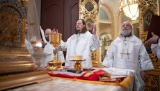 Abp. Daniel Welcomes Bp. Vasily in Chicago