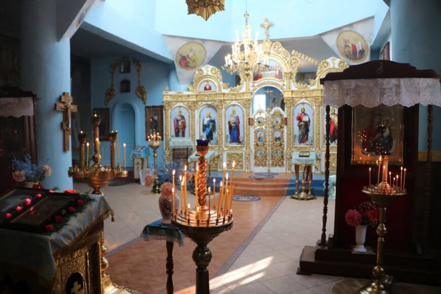 The interior of the Assumption Church prior to being destroyed. 